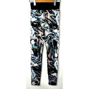 Nike Womens Leggings Gym Run Stretch Pants Multi Color Swirl Marble Print XS